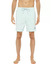Nautica L79609 Men's Green Quick Dry Nylon 8" Swim Trunks Size Large