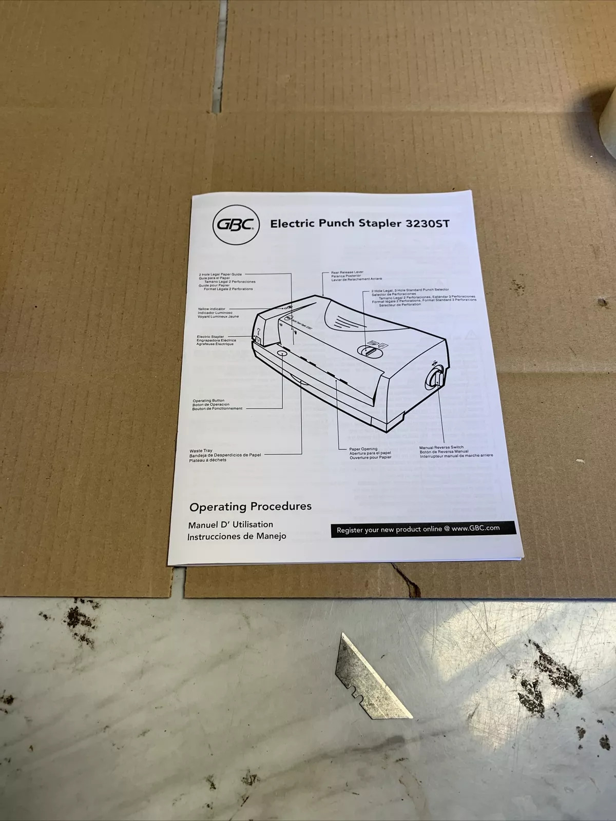 GBC 3230ST Electric Punch Stapler Kit - 3 Punch Head 24 Sheet Dark Gray