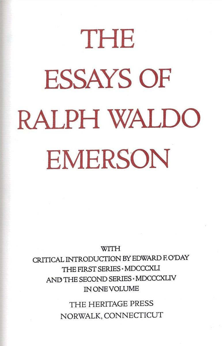 The Essays of Ralph Waldo Emerson (1962 Heritage Club HC in