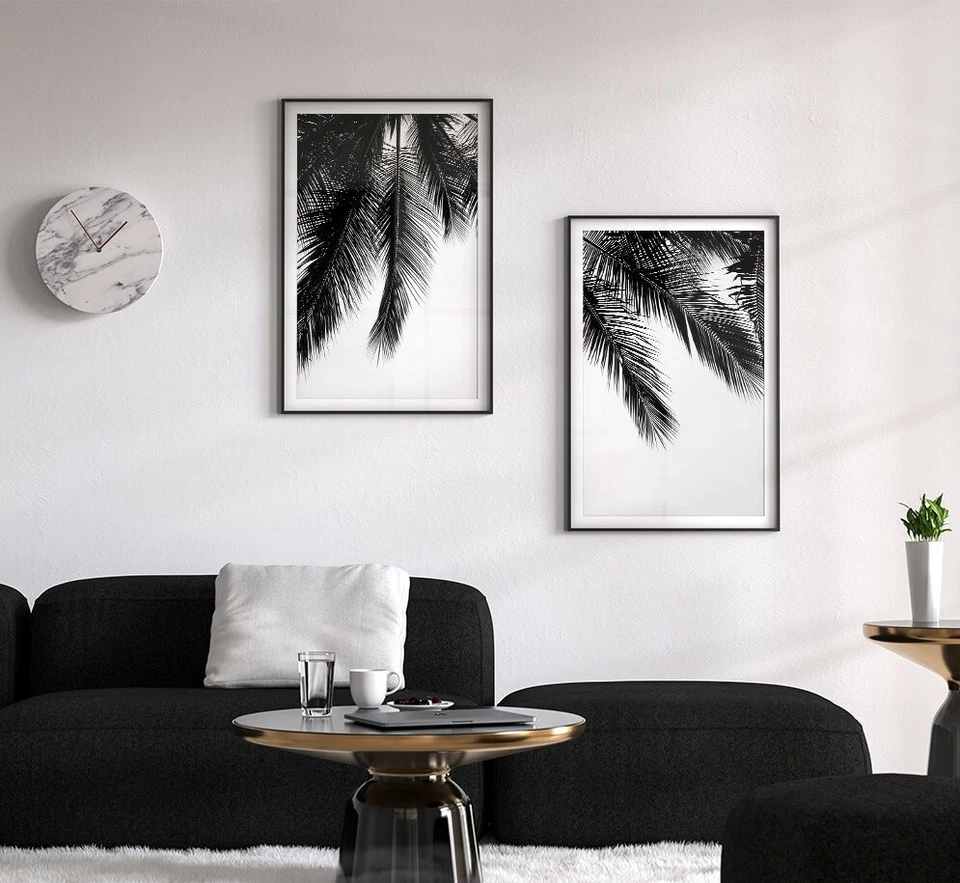 Set of 2 Black&White Palm Trees Beach Wall Art Prints. Look Great Framed - Image 3 of 4