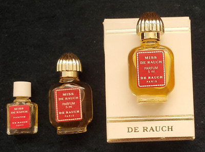 Three Vintage Parfums of Miss De Ranch Parfum. Two 5 mL bottles and One 2.5 mL