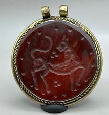 Unique old Roman intaglio agate stone old Roman mixed silver pendant
