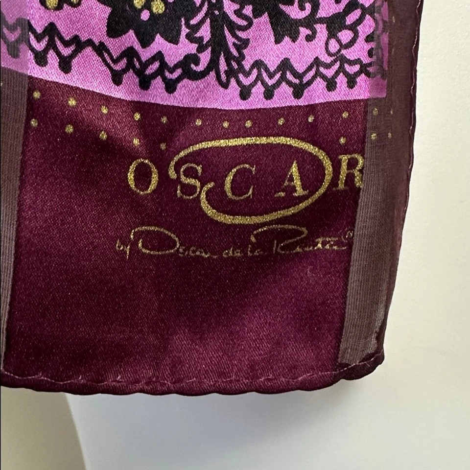 Bufanda de seda con estampado floral multicolor Oscar De la Renta 53x11 para mujer Foto 4 de 4