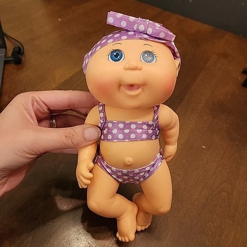 Cabbage Patch Kid Doll Swim Time Tiny Newborn 8" Purple Polka Dot Bikini 2020