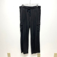 Social Standard by Sanctuary Wide Leg Cargo Pants Womens 2XL Black Drawstring