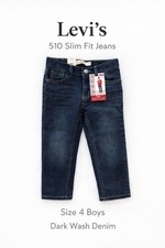 Levi  s 510 Skinny Jeans Kids Size 4 Dark Wash Denim NWT Boys Slim Fit