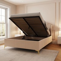 Pettine End Lift Ottoman Storage Bed King Size 5ft 150cm Natural Bedroom