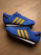 Adidas Country II Nylon Scamosciato Blu/Giallo UK 8.5 Campione inedito 
