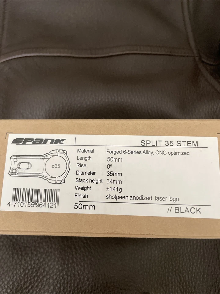 Vástago de bicicleta Spank Split 35 Shotpeen anodizado negro 50 mm aleación CNC Foto 3 de 3