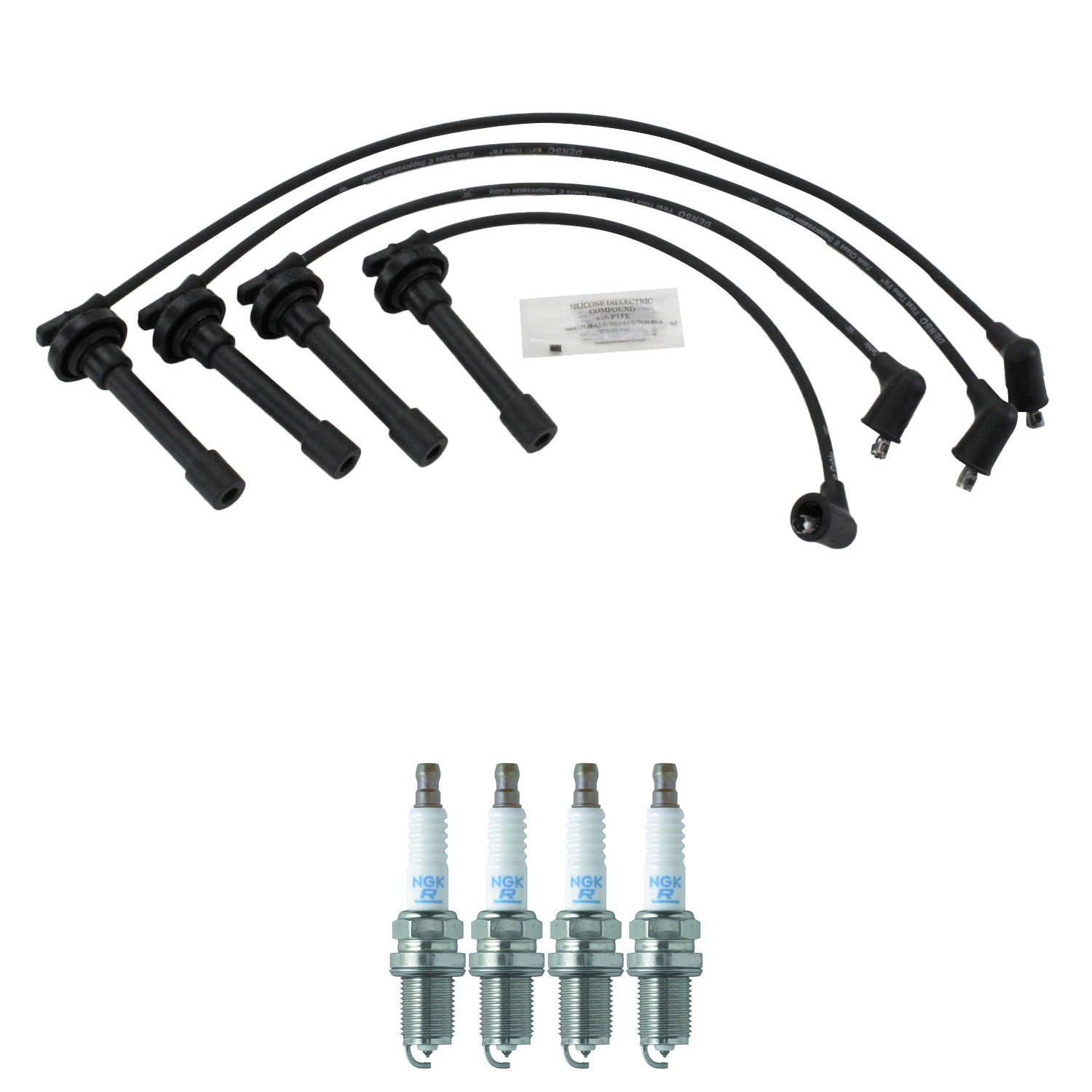 Denso Ignition Wires and NGK Spark Plugs Kit for Honda CRX Civic L4