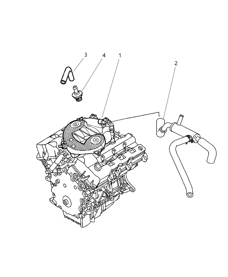 GENUINA VÁLVULA MOPAR CÁRTER POSTIVO VENTILATI 2001-2004 (PCV), P/N 4573561AB Foto 2 de 4