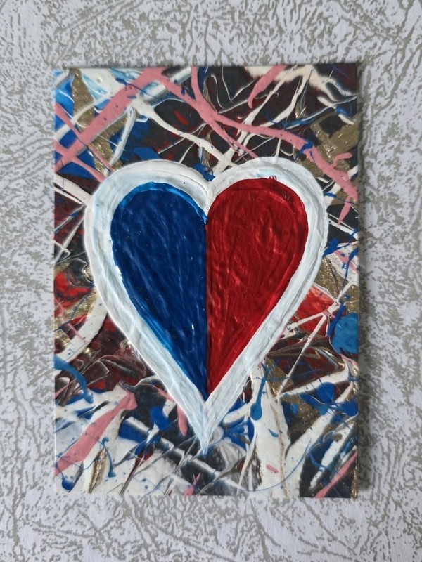 ACEO ART CARD, Original  ABSTRACT Painting, 2.5 × 3.5 in