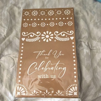 Resholder 24pcs Terracotta Brown Wedding Favor Bags & Cards Floral