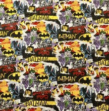 Batman Joker Cotton Fabric 2.5 Yards DC Comics Camelot 44 Wide