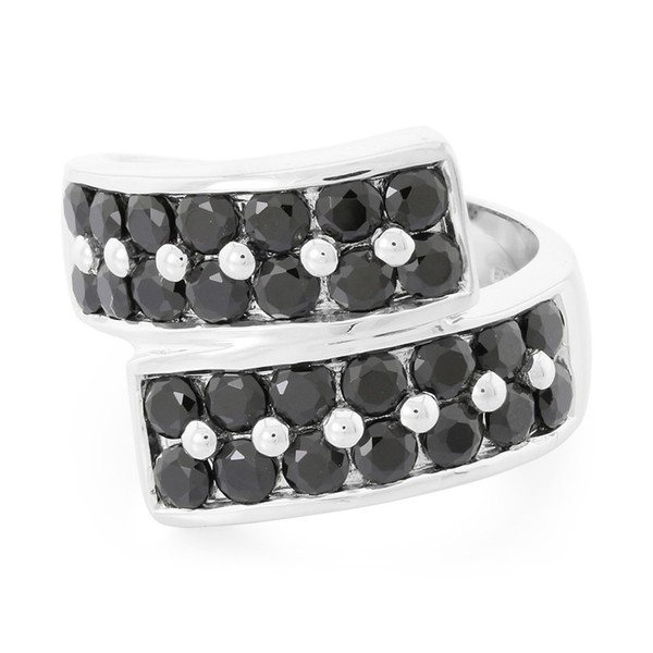 Cavill Ring 925 Sterling Silber Schwarzer Spinell 3,28Ct Brillantschliff-image