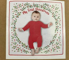 Baby Essentials My 1st Christmas Photo Op Milestone Blanket 30" red holly berry