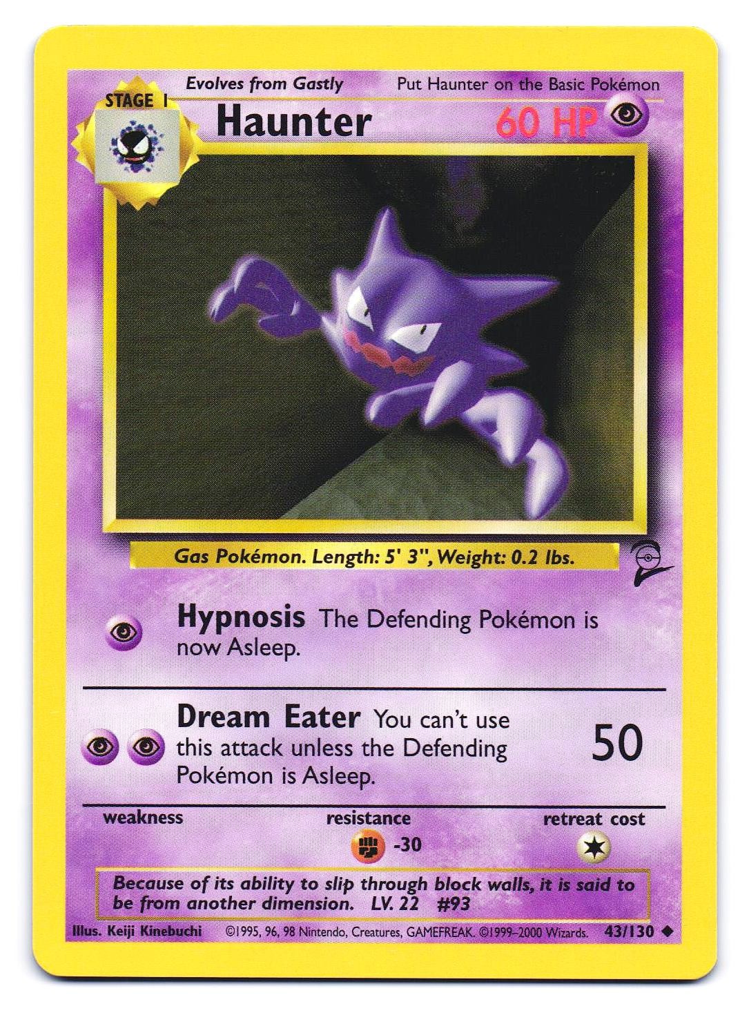 Haunter 43/130 Uncommon Base Set 2 Pokemon NM
