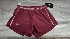 Under Armour Girls Size Medium Burgundy Play Up Active Knit Shorts NWT