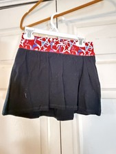  WT SO Girls Pull On Summer Scooter Skort Black Red Star Under Shorts 7/8
