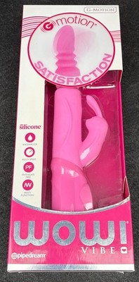 Pipedream Wow Vibe G-Motion Triple Ecstasy Silicone Rabbit Vibrator Pink