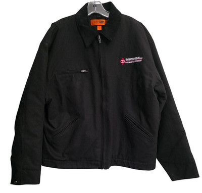 NWT CornerStone Duck Cloth Jacket Men XL Black Canvas Quilted Workwear Logo J763
