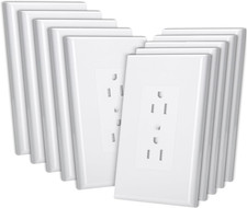 Bates Duplex Wall Outlet Covers - 10 Pack, White Wall Plates