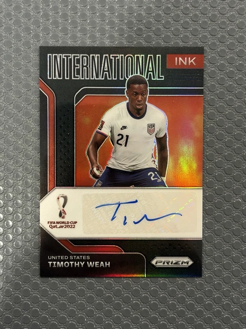 Timothy Weah 2022 Prizm World Cup Black Auto 1/1 USA True Black 1 of 1
