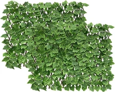 Expandable Faux Ivy Fence Privacy Screen Stretchable LIGHT GREEN, Light Green 