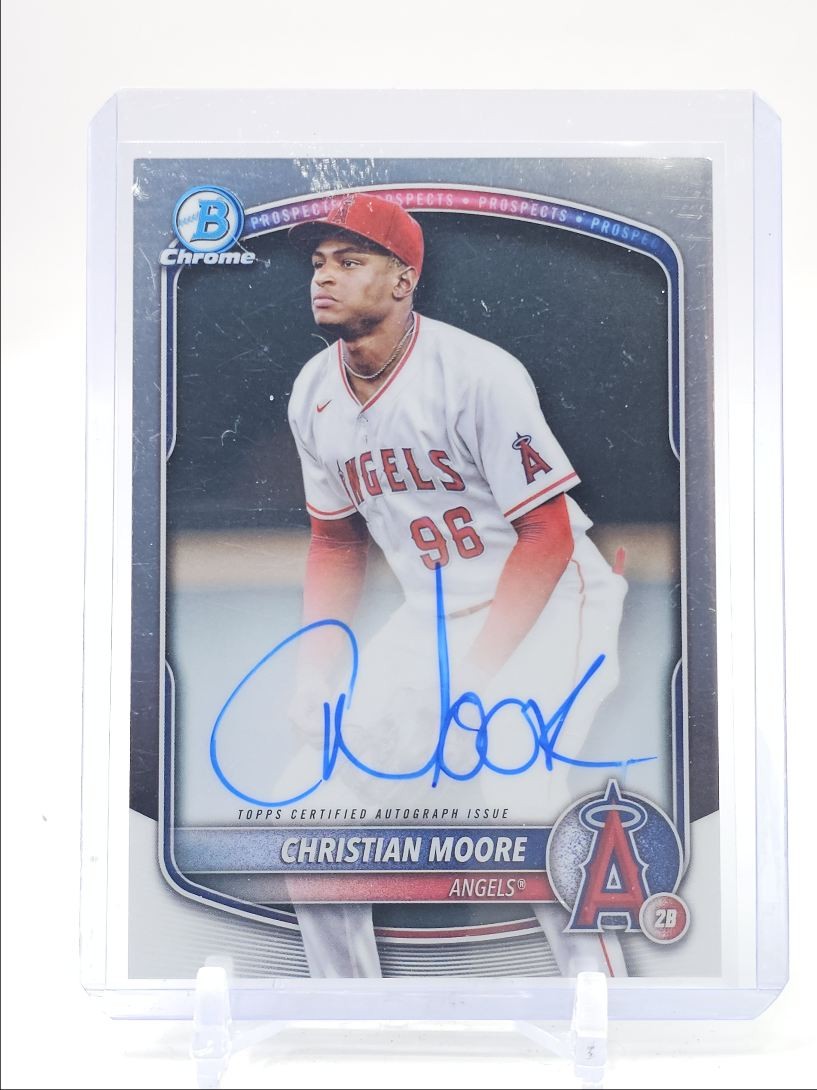 CHRISTIAN MOORE 2025 BOWMAN CHROME AUTOGRAPH ANGELS #CPA-CMO AUTO Q2491