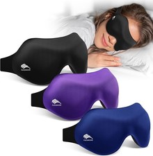 3D Sleep Mask Set of 3 for Side Sleeper Light Blocking Adjustable Eye Cover