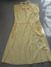 Genuine vintage She Co yellow dress lace collar sz 12 - 16 great condition