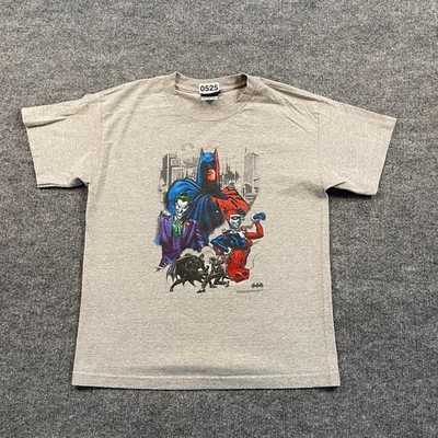 Vintage 2003 DC-Comcs Batman Joker Harley-Quinn Shirt Youth Large 18x23 Gray