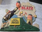 1957 Blatz Beer Vacuform Sign Mountain Climbers Bottle Man Barrel Man Vtg 3D