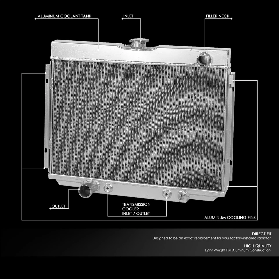 PARA 68-70 MERCURY COUGAR/XR7 Mustang V8 3 filas núcleo aluminio radiador de carreras Foto 2 de 4