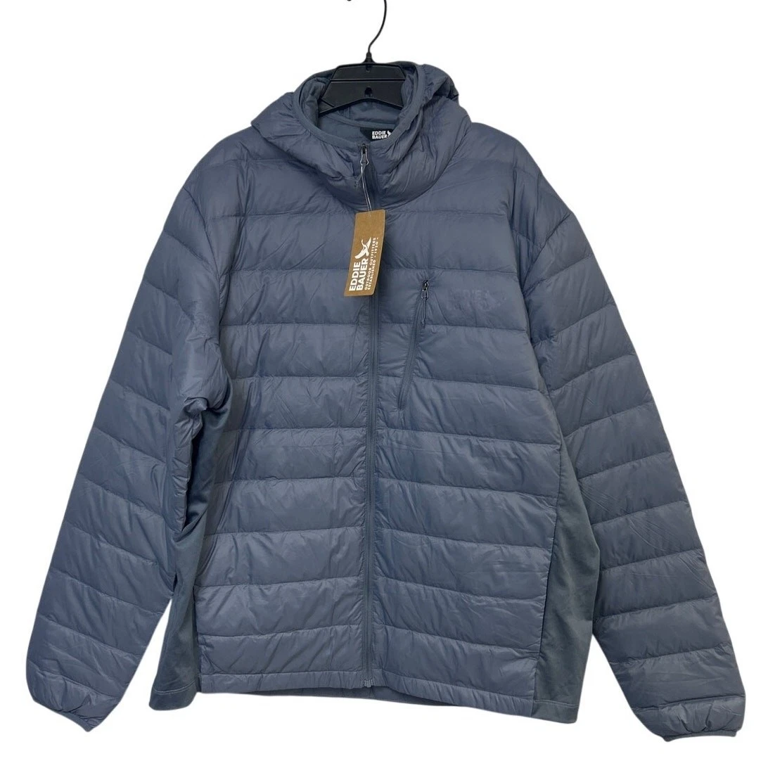 New Eddie Bauer Mens XL Blue Hooded Zip Up Soft Packable 550 Down Puffer Jacket
Opens in a new windo