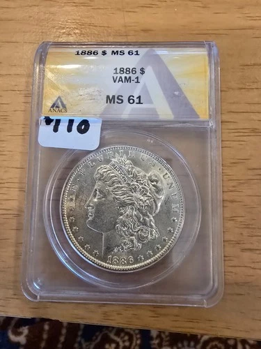 1886 vam 1 morgan dollar ms 62