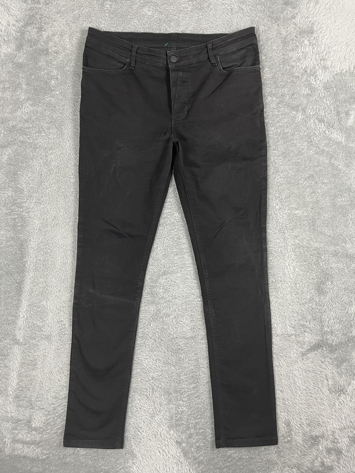 Ksubi Jeans Mens 34 Black Skinny Stretch Denim Button Fly Plus Cross Logo