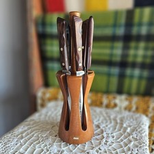 Vintage 1970's Ekco Flint Steak Knife Set Of 6 Stainless Vanadium Made In USA