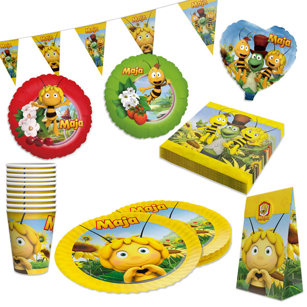 Biene Maja 51-Tlg. Party Set – Deko Mit Folienballons Wimpel GeschenktüTen-image