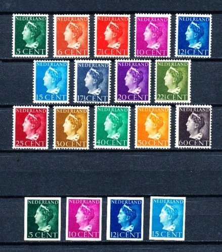 F7  Netherlands   complete set of Queen Wilhelmina  1940-1947  Very Fine MNH
