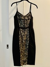 Dolce Gabbana D&G Black Dress, Size 40IT, Lace and Bow Accents