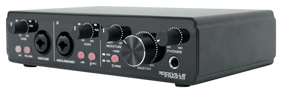 Rockville R-TRACK 2x2 USB Computer Recording Interface 24 Bit 192Khz 2 Mic-Pres - Image 4 of 4