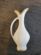 Porzellanmanufaktur Händel Bavaria, 60er, Miniatur Vintage Vase Goldrand ,H 11,5