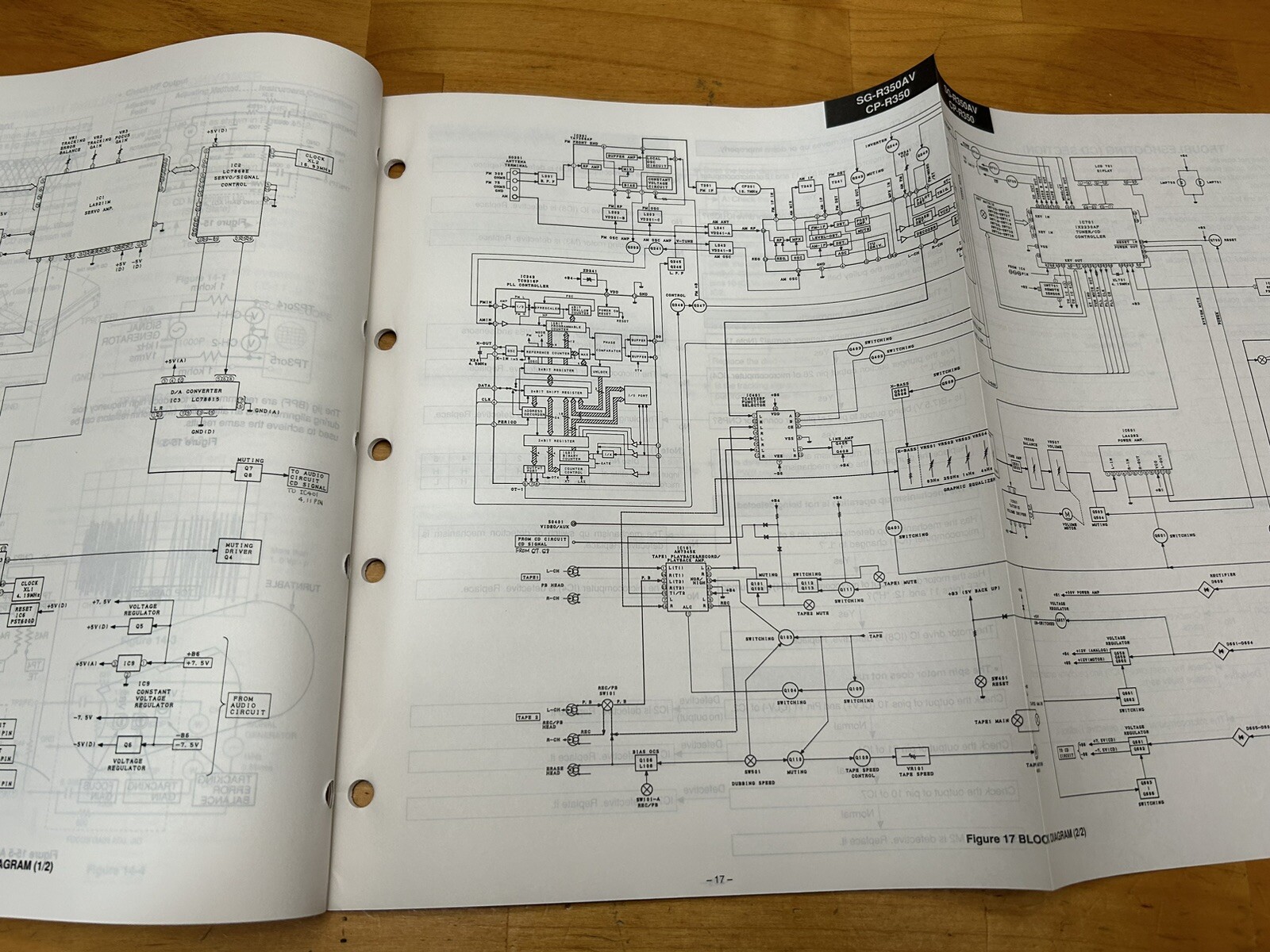 Sharp SG-R350AV CP-R350 Stereo System Combo Service Manual Vintage OEM Diagrams