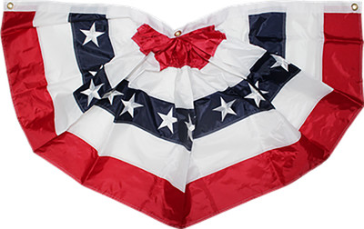 3x6 ft Embroidered Commercial Fan USA American 420D POLY 2ply Flag Bunting