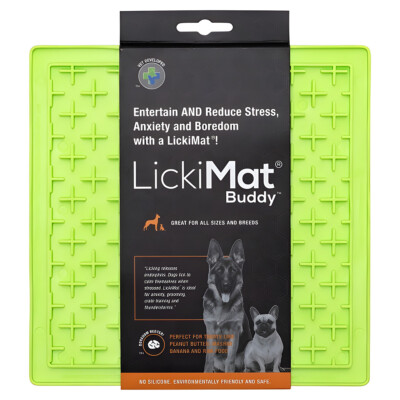 LickiMat Classic Buddy Grün - Futtermatte für Hunde, lecken & genießen