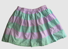 Girls' H M Mint Lilac striped Elastic Waist Lined Skirt Size 8-9 Y
