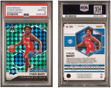 2020 Panini Mosaic Tyrese Maxey #263 Green Prizm NBA Debut Rookie RC 76er PSA 10