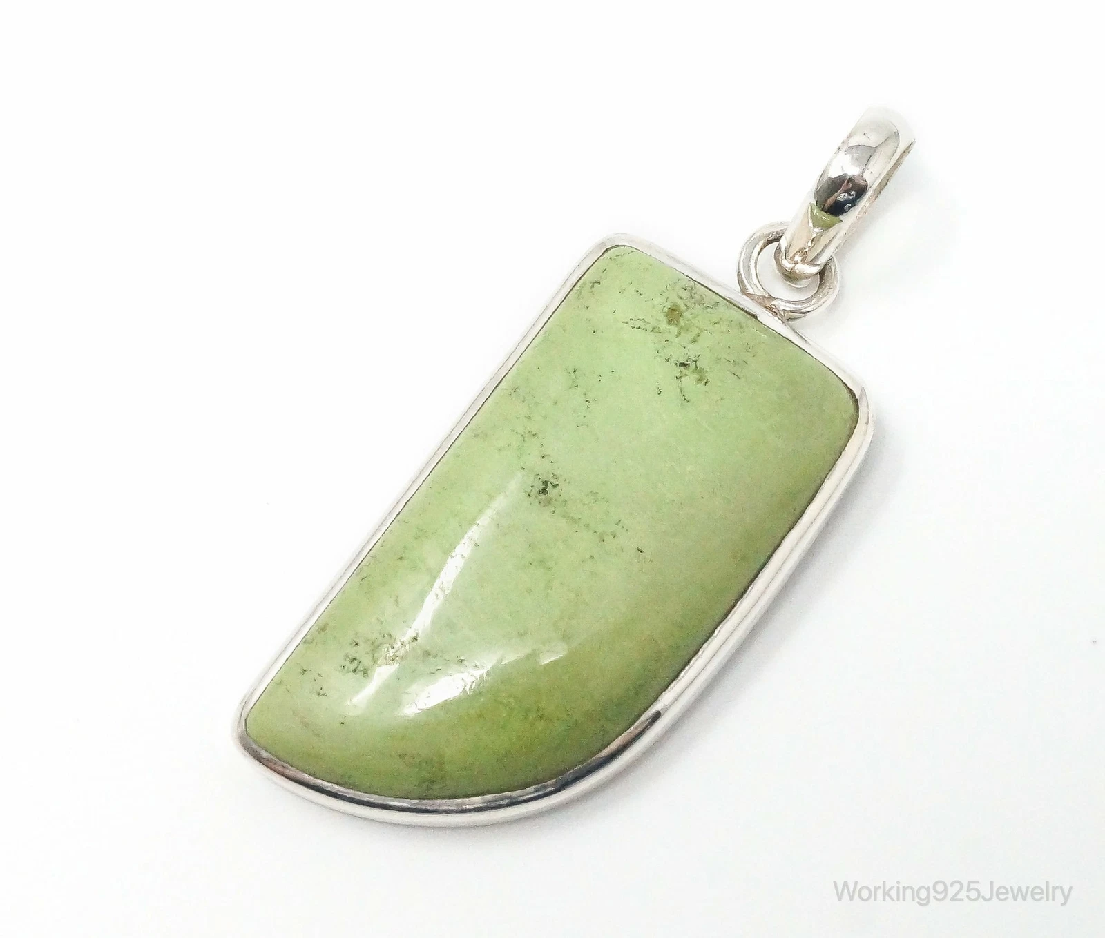 Grand pendentif designer Supreme Jewelers vert turquoise argent sterling