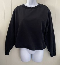 Varley Weston Open Back Pullover Crew Neck Sweatshirt Black Women s Sz XS